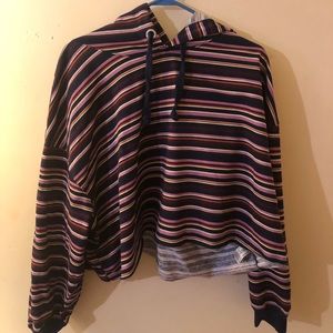 Wild Fable Cropped, Striped Hoodie